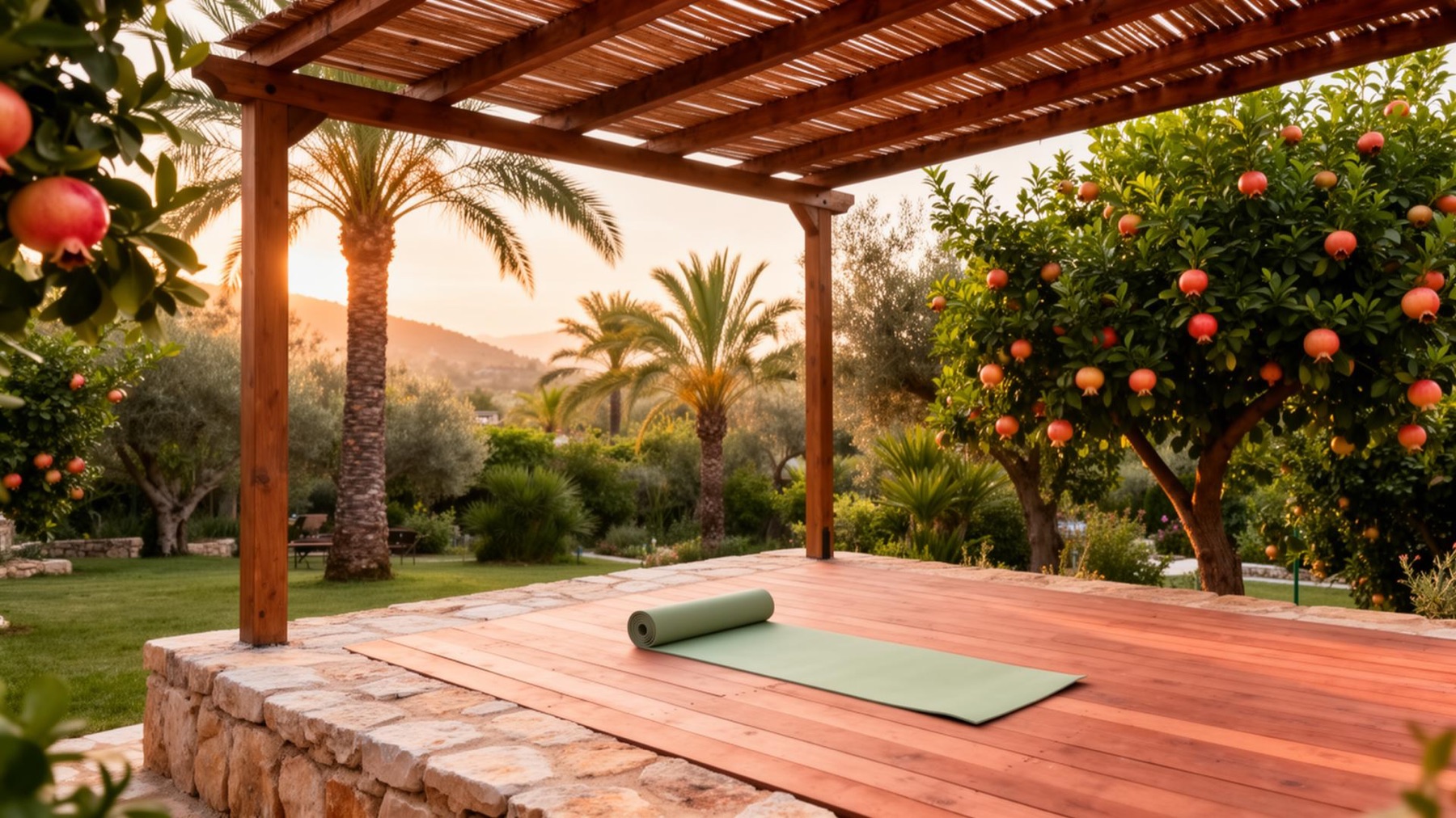Yoga im Freien im Garten der Grenadine Lodge in Dalyan